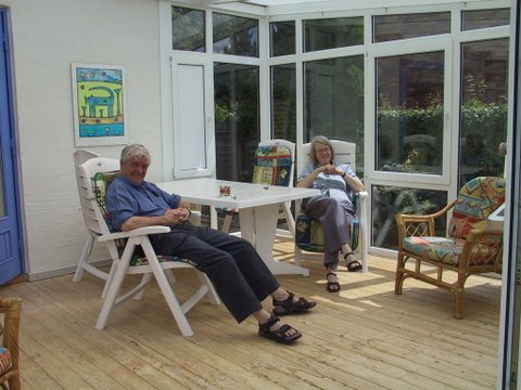 Guy and Eleanor in conservatory